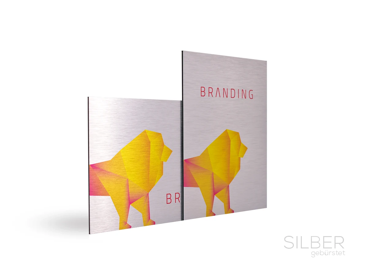 Silber-Werbeschild vom Hersteller Eltmann